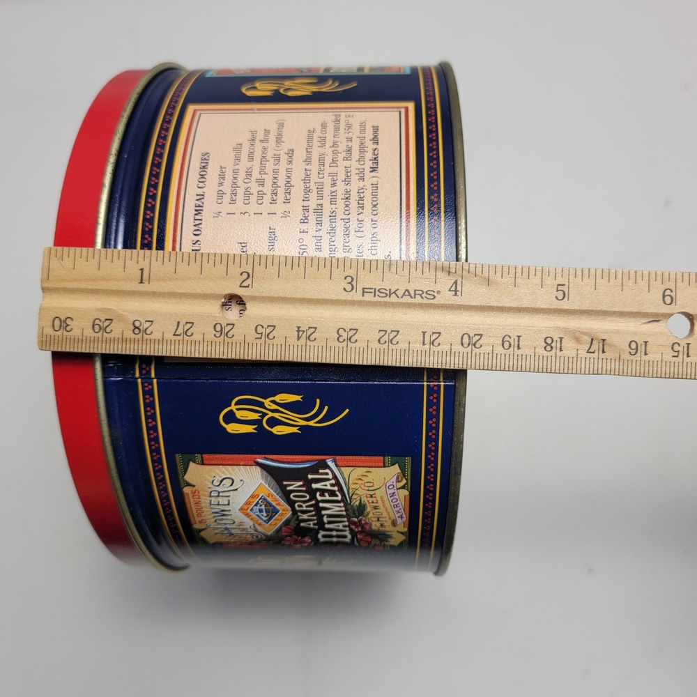 Vintage 1982 Quaker Oats Heritage Cookie Tin Limited Edition Round Container - Picture 12 of 12